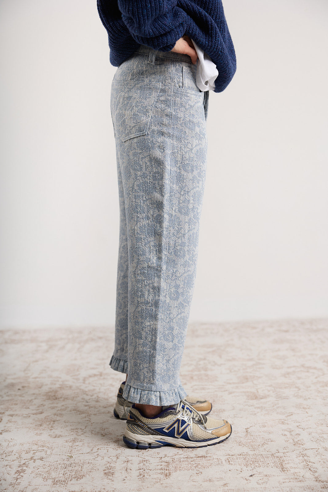 Spodnie Capri Blue Jacquard - 3