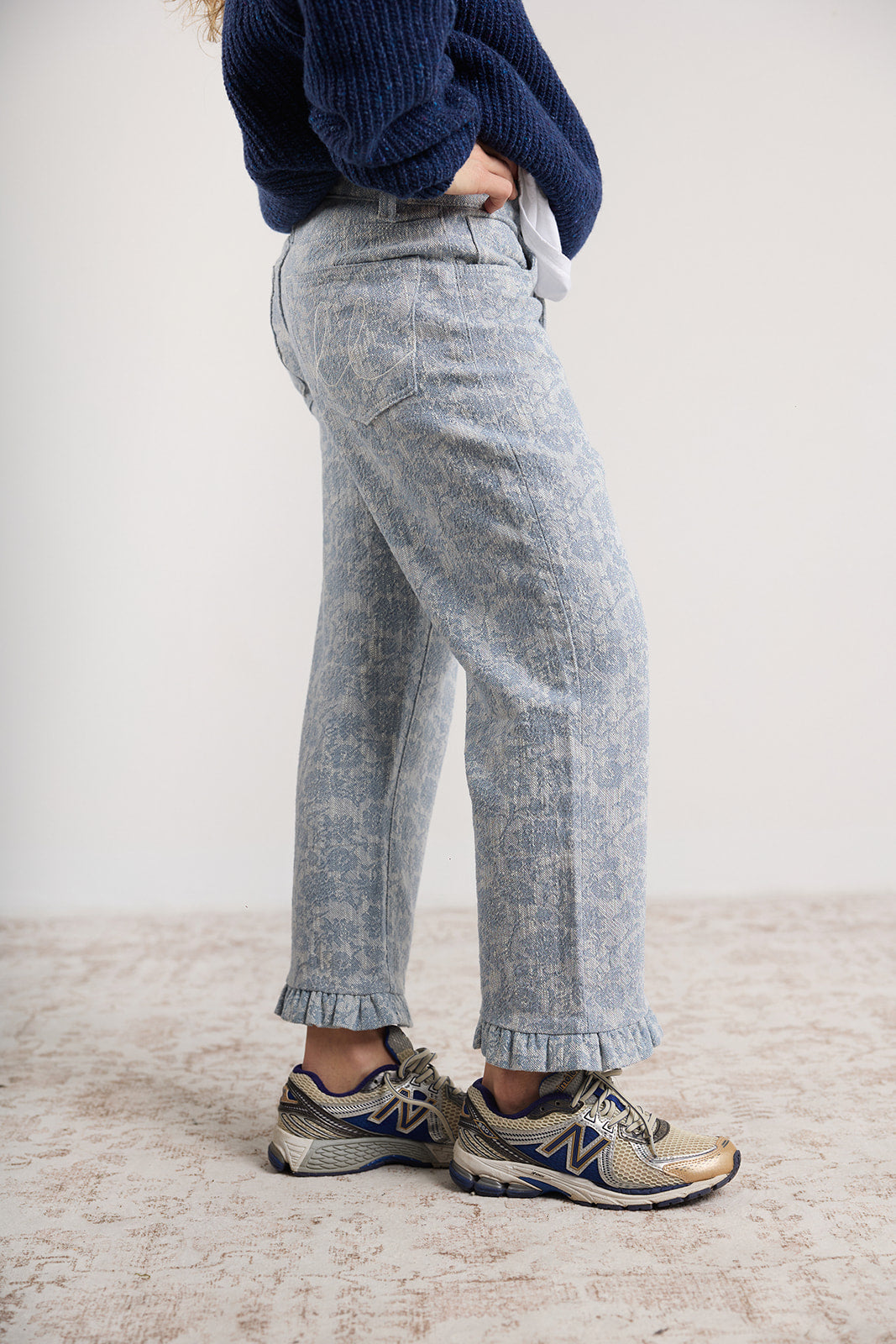 Spodnie Capri Blue Jacquard - 6