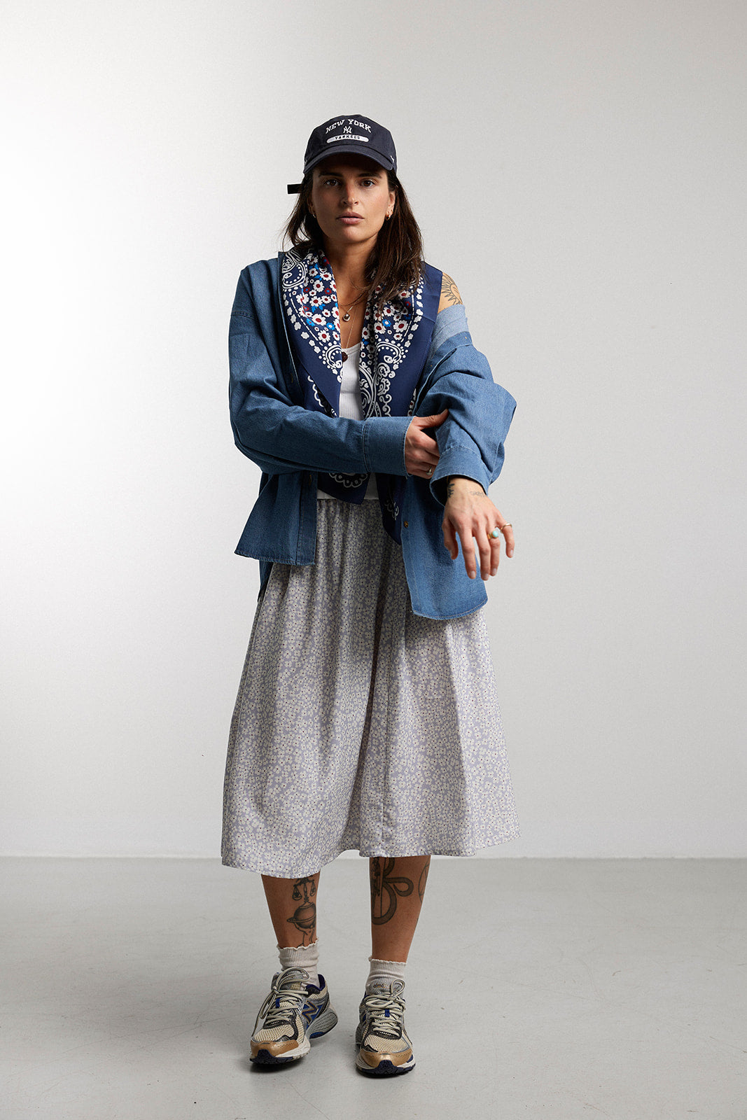 LOW Petit Flowers Blue Skirt