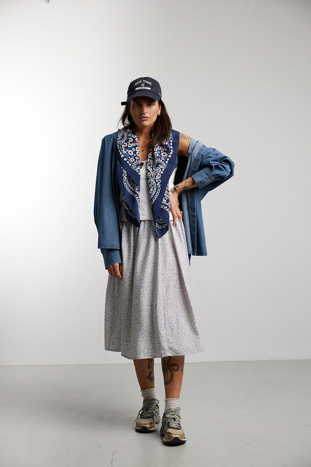 LOW Petit Flowers Blue Skirt