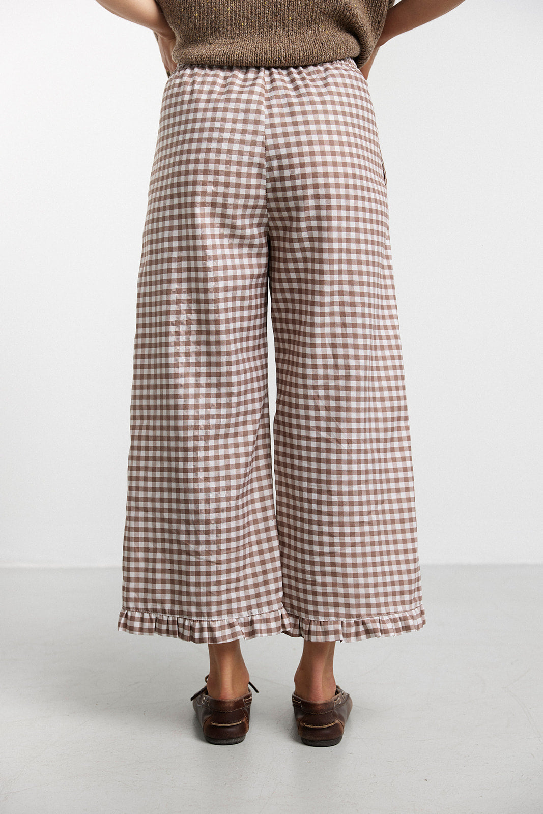 Spodnie Capri Brown Plaid - 5
