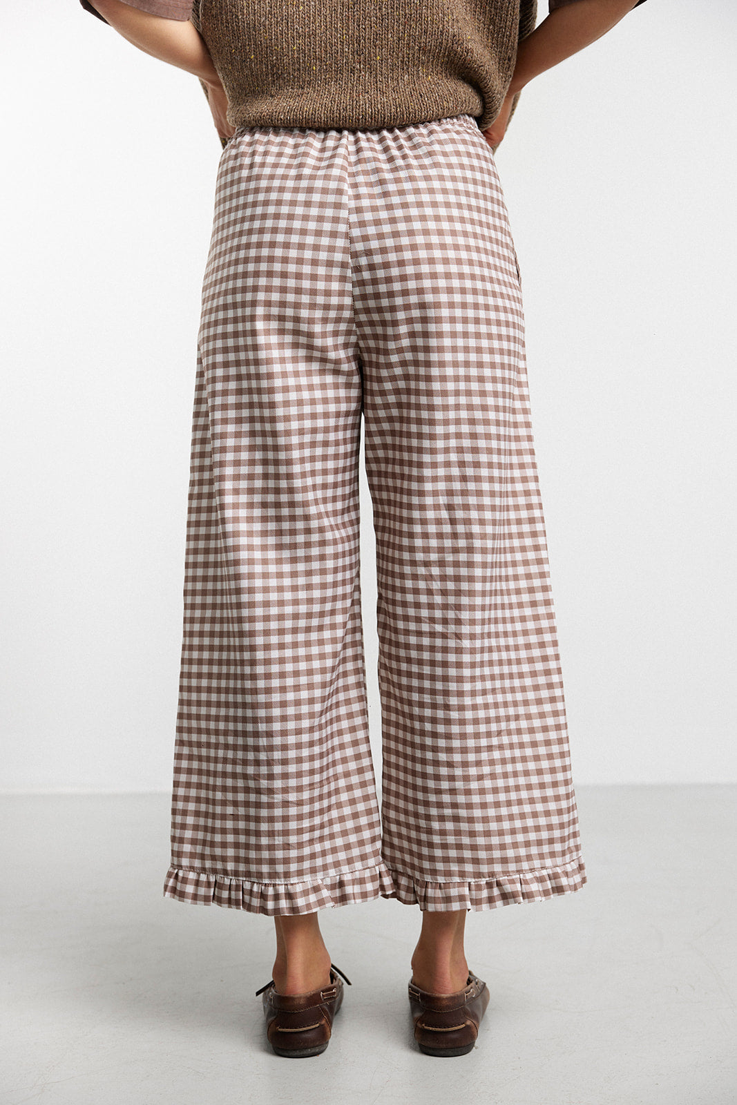 Spodnie Capri Brown Plaid - 4