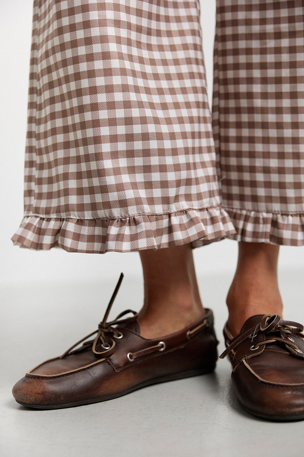 Spodnie Capri Brown Plaid - 3