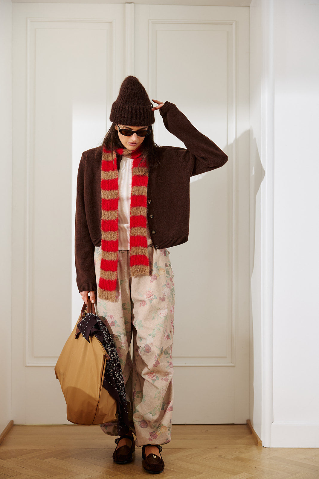 Szalik Lago Red & Beige