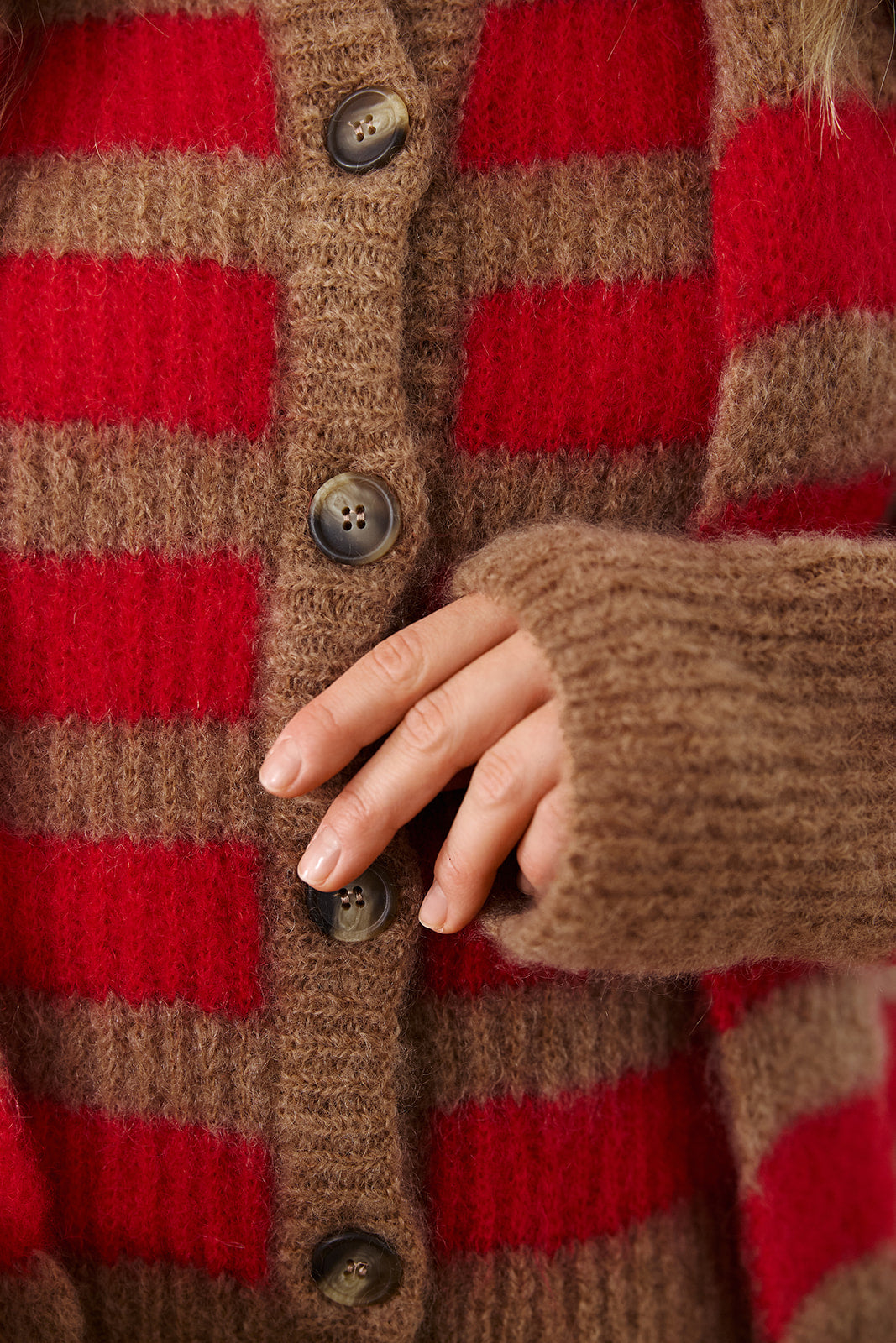 Kardigan Bori Red & Beige - 12
