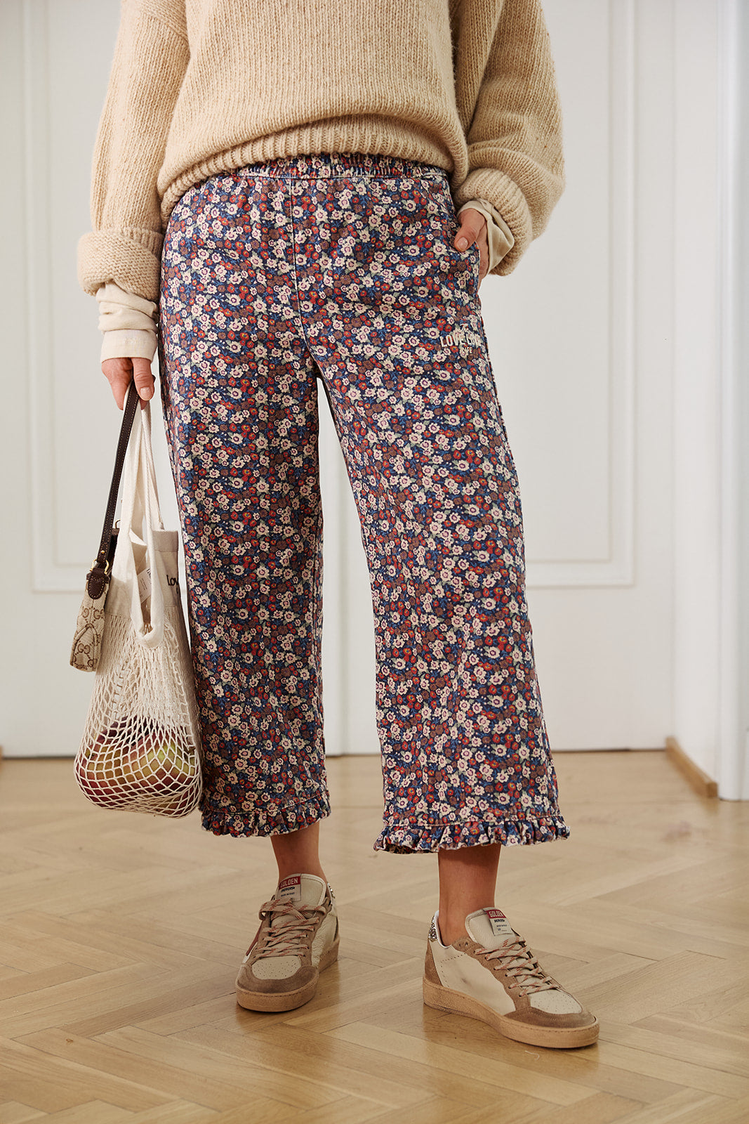 Spodnie Capri Street Floral Navy Vintage - 8