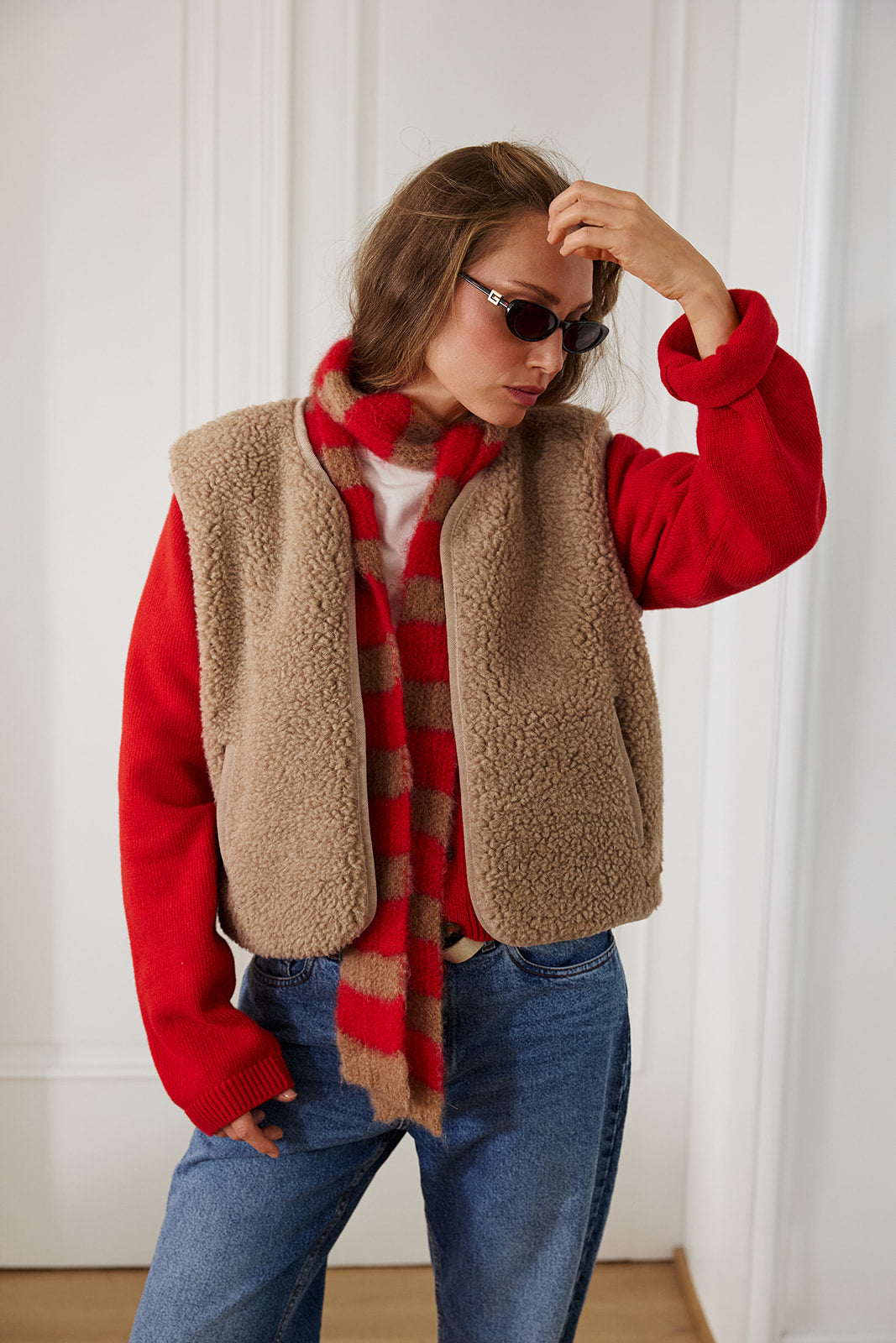 Szalik Lago Red & Beige - 8