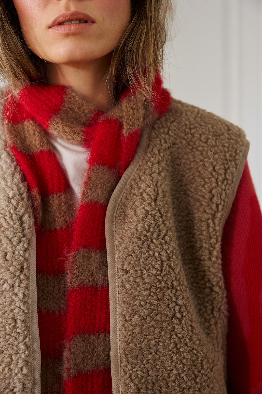 Szalik Lago Red & Beige - 5