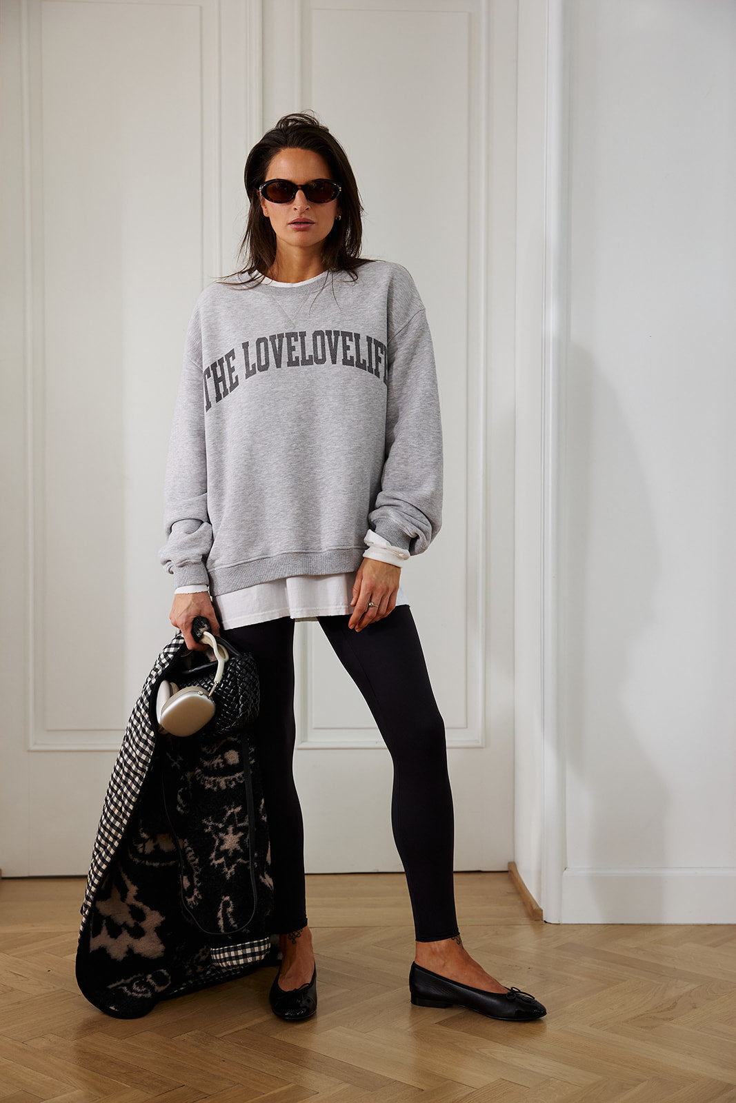 College-Sweatshirt Heather Gray VINTAGE - 3