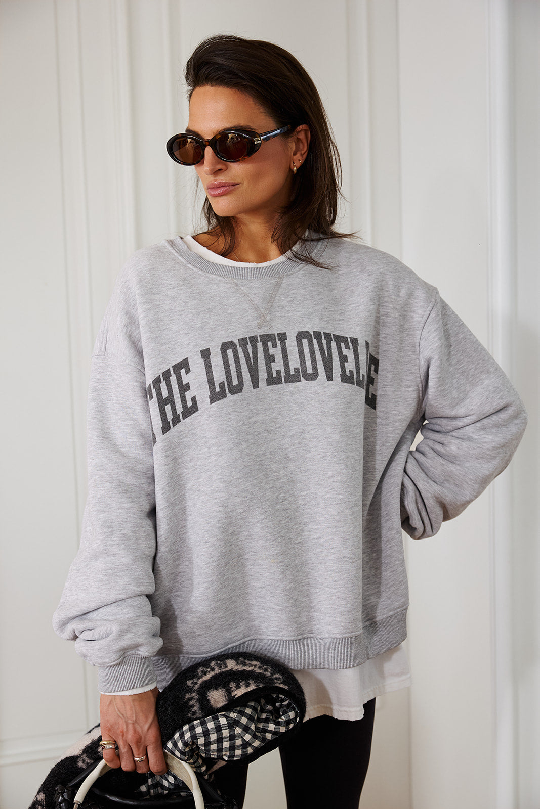 College-Sweatshirt Heather Gray VINTAGE - 4