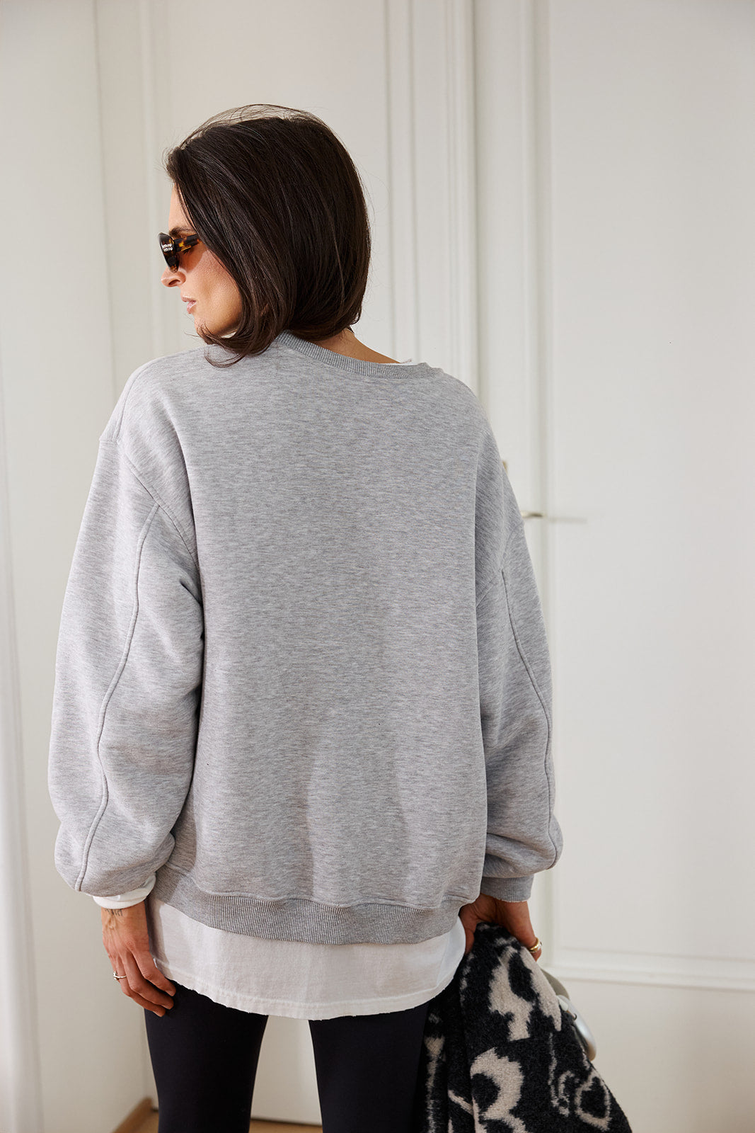 College-Sweatshirt Heather Gray VINTAGE - 5