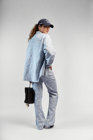 Spodnie Sofia Blue Jacquard