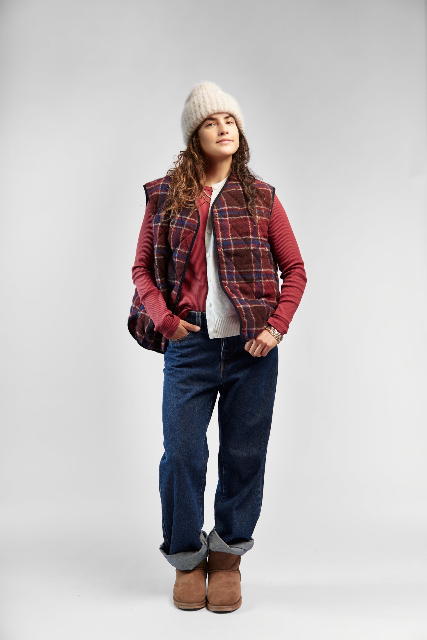 Tahoe Red Plaid Vest